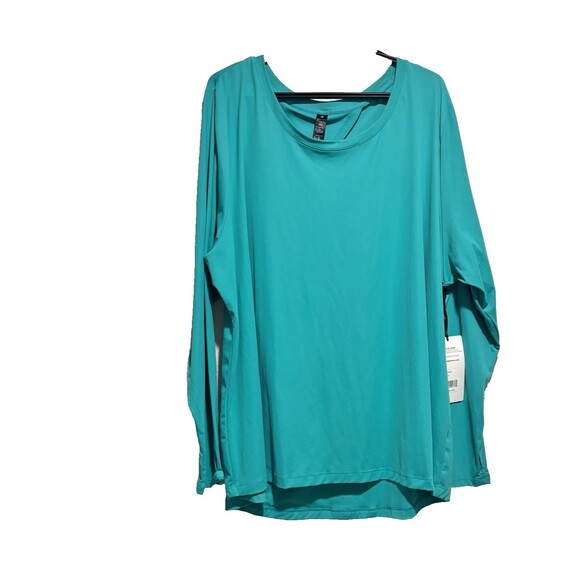YOGALICIOUS Jade Open Back Long Sleeve Active Workout Yoga Top Plus Size 3x NWT - Picture 1 of 7